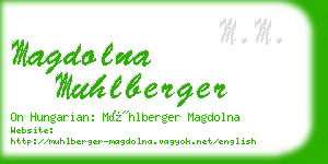 magdolna muhlberger business card